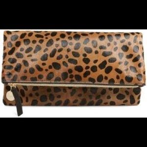 Clare V Leopard print clutch